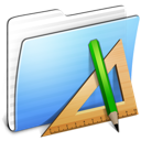 Aqua Stripped Folder Applications Icon